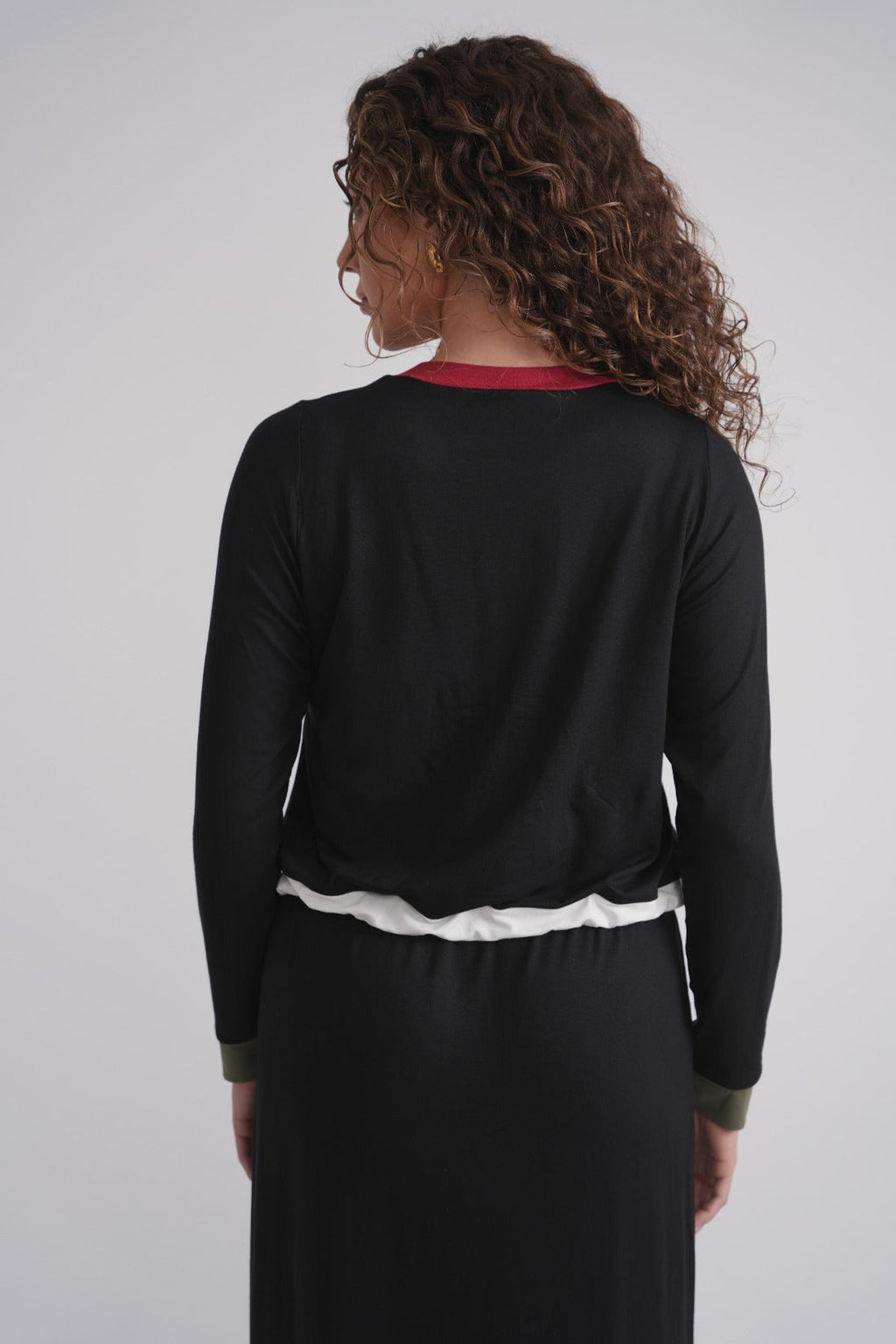 Colorblock Stillnachthemd mit Kordelzug