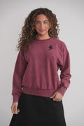 Acid Wash Sweatshirt – Weinrot