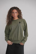 Acid-Wash-Sweatshirt – Khaki