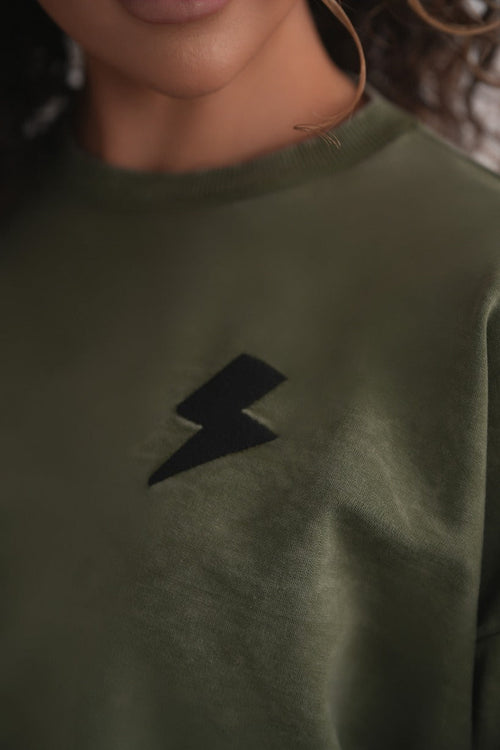 Acid-Wash-Sweatshirt – Khaki