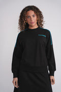 French-Terry-Sweatshirt mit Deckenstichnaht – Kobalt