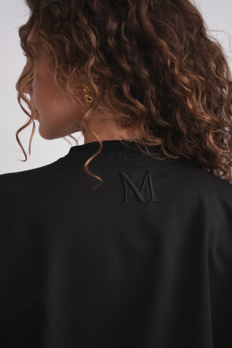 French-Terry-Sweatshirt mit Deckenstichnaht – Kobalt