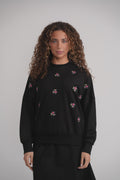 Besticktes Sweatshirt mit Blumenmuster