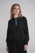 Türkisfarbenes Sweatshirt mit Reißverschluss